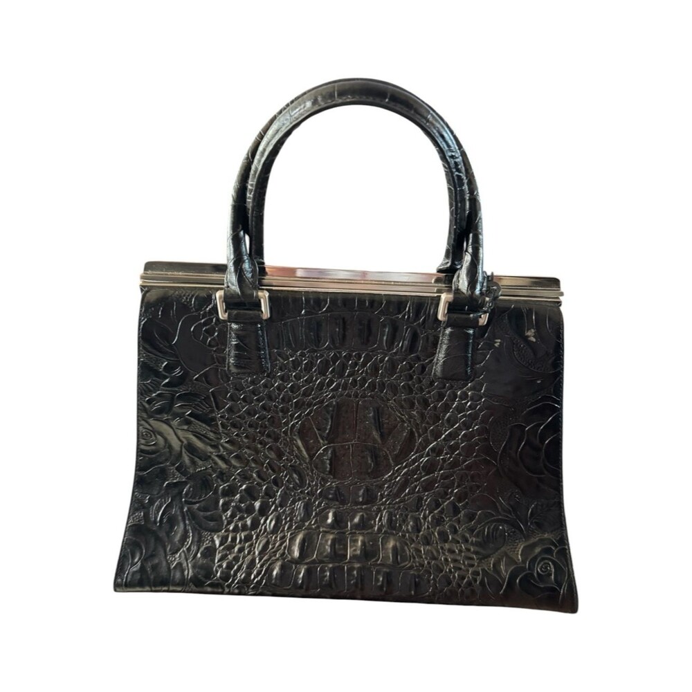 Black Embossed Croc-Pattern Tote Bag - Picture 10 of 10